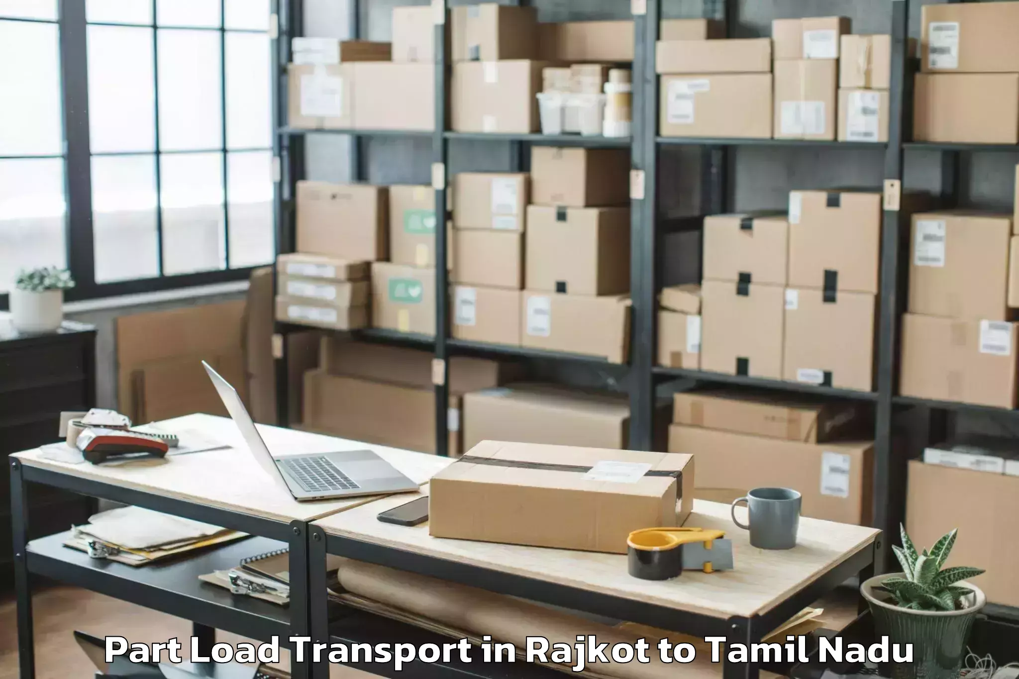 Top Rajkot to Vels University Chennai Part Load Transport Available